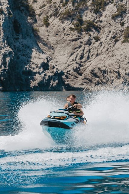 Alcudia: Jet Ski Tour to Lighthouse Island with photos - The Alcudia Bay photo stop: where the clear water earns its hype